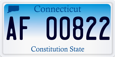 CT license plate AF00822