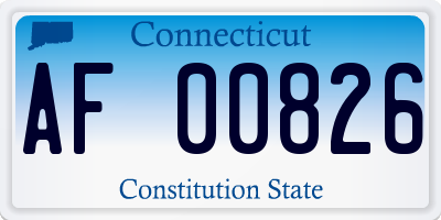 CT license plate AF00826