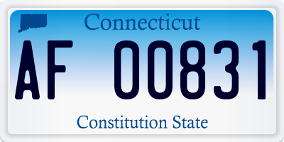 CT license plate AF00831