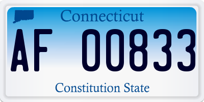 CT license plate AF00833