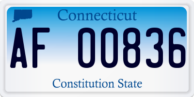 CT license plate AF00836