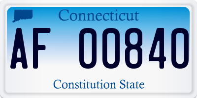 CT license plate AF00840