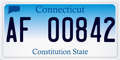 CT license plate AF00842