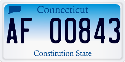 CT license plate AF00843
