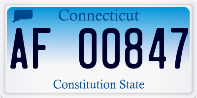 CT license plate AF00847