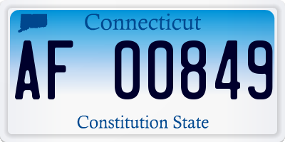 CT license plate AF00849