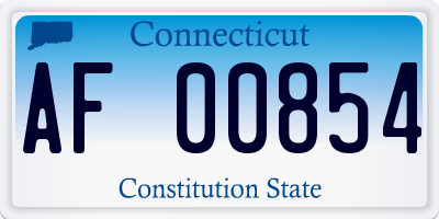 CT license plate AF00854