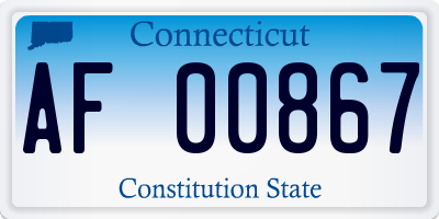 CT license plate AF00867