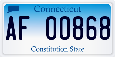 CT license plate AF00868