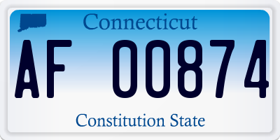 CT license plate AF00874