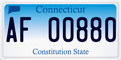 CT license plate AF00880
