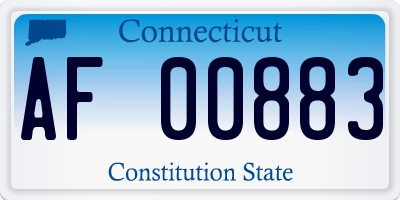 CT license plate AF00883