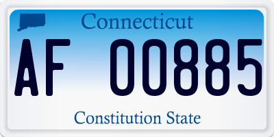 CT license plate AF00885