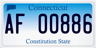 CT license plate AF00886