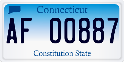 CT license plate AF00887