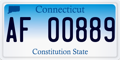 CT license plate AF00889