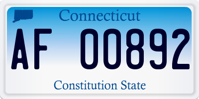 CT license plate AF00892