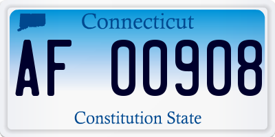 CT license plate AF00908