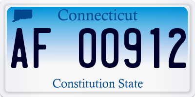 CT license plate AF00912