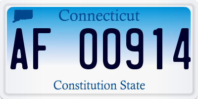 CT license plate AF00914