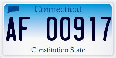 CT license plate AF00917