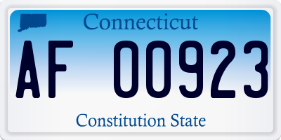 CT license plate AF00923