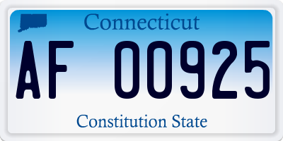 CT license plate AF00925