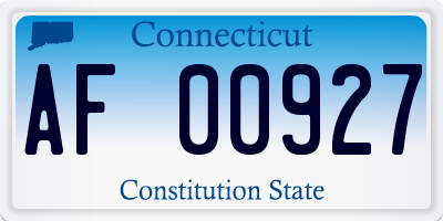 CT license plate AF00927