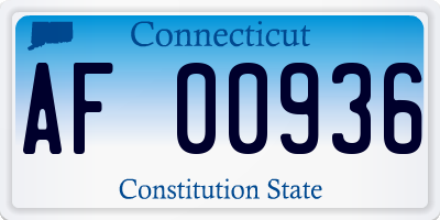 CT license plate AF00936