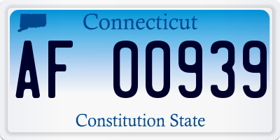 CT license plate AF00939