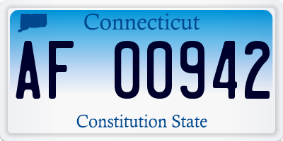 CT license plate AF00942