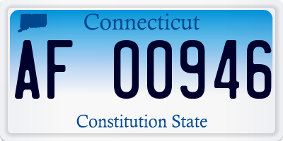 CT license plate AF00946
