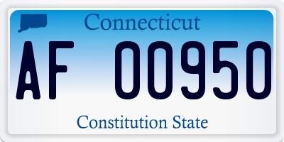 CT license plate AF00950