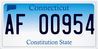 CT license plate AF00954