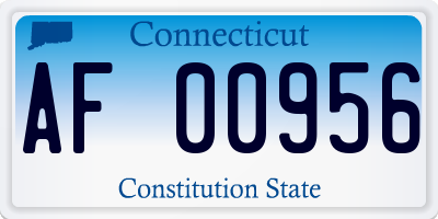CT license plate AF00956