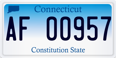 CT license plate AF00957