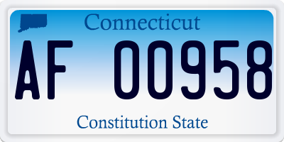 CT license plate AF00958
