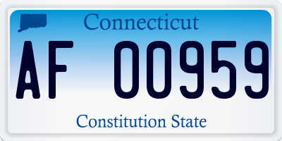 CT license plate AF00959