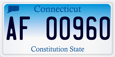 CT license plate AF00960