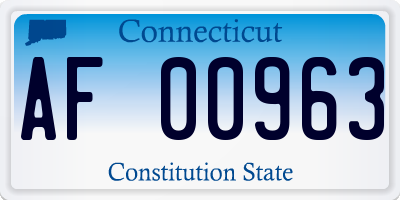 CT license plate AF00963
