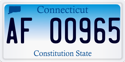 CT license plate AF00965