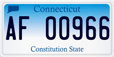 CT license plate AF00966