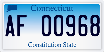 CT license plate AF00968