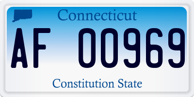 CT license plate AF00969
