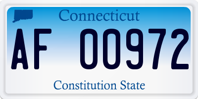 CT license plate AF00972