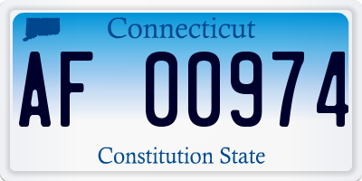CT license plate AF00974