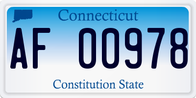 CT license plate AF00978