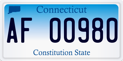 CT license plate AF00980