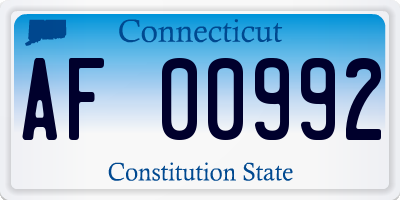 CT license plate AF00992