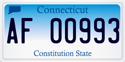 CT license plate AF00993
